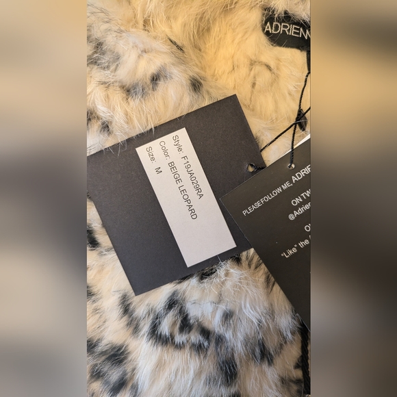 NWT Beautiful Fur Adrienne Landau Leopard Hoodie - Picture 6 of 16